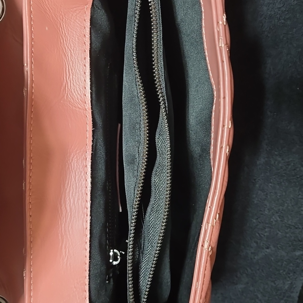 Roberta Rossi Nice Pink Quilted Shoulder Bag with Chain Detailing 15.5Wx9H - Picture 7 of 16